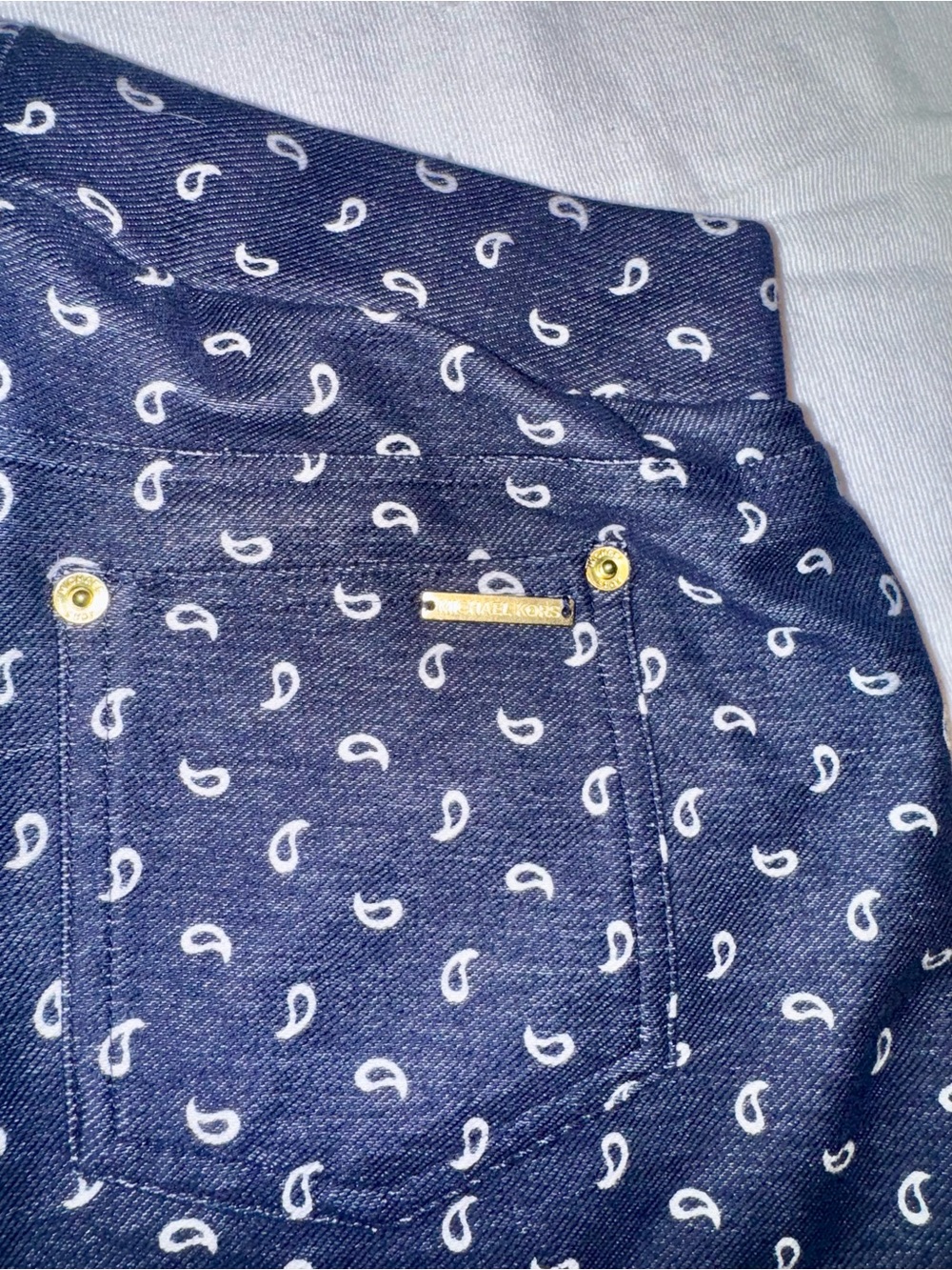 Michael Kors Navy with White Paisley Leggings